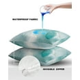 thumbnail image 4 of Pack of 2 Outdoor Pillow Covers, Teal Marble Golden Lines Modern Ombre Abstract Waterproof Square Throw Pillowcase Cushion Decorative Pillow Covers for Couch Patio Tent, 18x18 in, 4 of 6