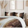 thumbnail image 6 of Ambesonne Cityscape Duvet Cover Sets, Early Morning Manhattan, 2-King, Umber Cream, 6 of 7