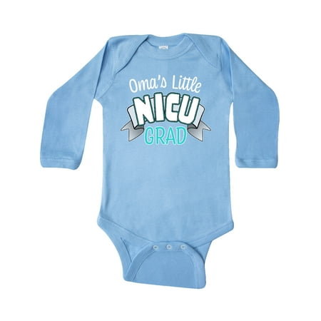 

Inktastic Oma s Little Nicu Grad in Blue with Banner Gift Baby Boy or Baby Girl Long Sleeve Bodysuit
