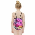 thumbnail image 4 of Game Kirby Children's Swimsuit Adjustable Off Shoulder Ruffle Swimwear One-piece Girls Kids Beach Bathing Suits 6-12 Years, 4 of 7