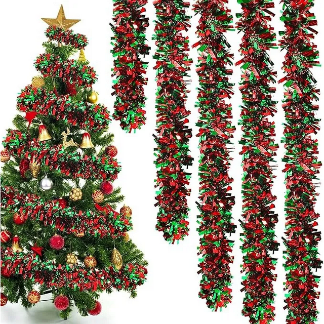 15m Guirnalda Navideña De Oropel Decoraciones Para Árbol Xtellar multicolor
