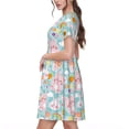 thumbnail image 2 of Disketp Love You Rabbit para Vestido de Manga Corta para Mujeres, Vestidos de Verano para Mujeres, Casual y Holgado para la Playa, 2 of 6