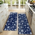 thumbnail image 4 of Kitchen Rugs Sets Of 2,Dark Blue Christmas Snowflake Pattern Anti Fatigue Kitchen Mat Rugs Non Slip Washable,Decorative Kitchen Floor Mats for Kitchen,Sink,Laundry,17"X47", 4 of 5