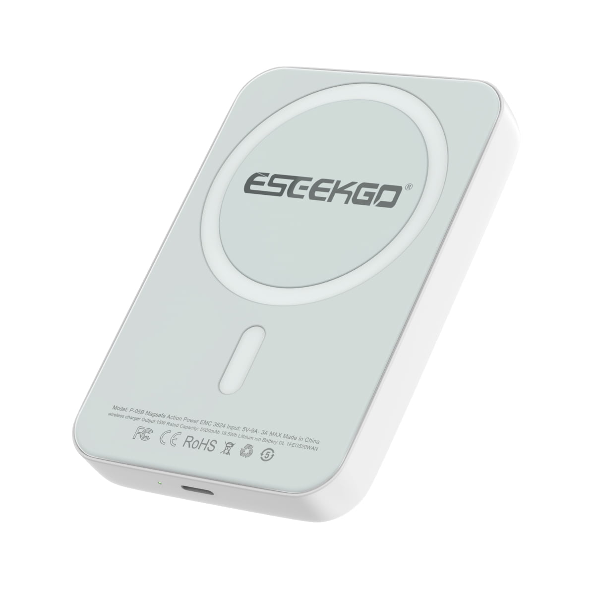 MagSafe Compatible Magnetic Wireless Power Bank 5000mAh for iPhone 12 / 13 / 14 / 15 / 16 Series - White