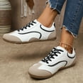 thumbnail image 6 of Tawop Shoes Women Womens Dress Shoes Work Shoes Flats Casual Comfort Round Toe Lace-Up White 9, 6 of 9