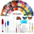 thumbnail image 2 of HLONK 136 Pcs Embroidery Pen Punch Needle Embroidery Patterns Punch Needle Kit Craft Tool Embroidery Pen Set with Threads, 2 of 7