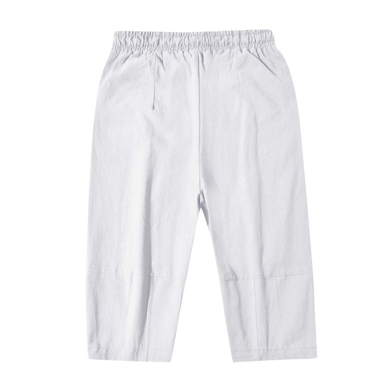 Linen Cotton Harem Shorts Men's Loose Fit Elastic Waist Wide Leg