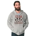 thumbnail image 3 of Father's Day Worlds Best Dad Period Men's Big & Tall Graphic Zip Up Hoodie Brisco Brands 3X, 3 of 4