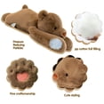 thumbnail image 3 of Almohada de felpa marrón con forma de oso pesado SNOWOLF de peluche, 60 cm, 3 of 7