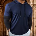 thumbnail image 2 of Zylarhe Men's Pullover Running Long Sleeve T Shirt Training Hoodie Loose Exercise Fitness Wear Pullover Sweatshirts, 2 of 4