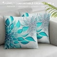 thumbnail image 3 of Shiartex  Throw Pillow Cover Teal White Turquoise Blue Gray Dahlia Mod Baby Decorative Pillow Case Home Decor Square  Pillowcase, 3 of 5