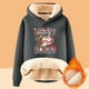 thumbnail image 2 of WILLBEST Sudadera con Capucha para Mujer, Otoño/Invierno, con Estampado Navideño de Letras, Gruesa y Cálida Mediana, 2 of 3