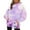 Purple, variant on toraway Crew Neck Sweatshirts Women Women's Autumn and Winter Casual Print Sweatshirt Long Sleeved Pullover Top Loose Sweatshirt with Pockets S