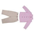 thumbnail image 5 of Conjunto de traje de caballero para bebé, camisa a rayas exquisita, pantalones con tirantes, conjunto de traje con pajarita, color rosa, 80cm, 5 of 5