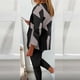 thumbnail image 3 of Gibobby Conjuntos de sudadera con bloques Chaqueta fina informal de 2 piezas para mujer, abrigo ajustado, chaqueta de manga larga, pantalones de negocios para(Gris,M), 3 of 5