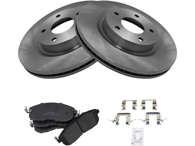 Front Disc Replacement Brake Kit Rotors Ceramic Pads w/Hardware for 2007-2012 Nissan Altima 2013 Altima S COUPE Only Detroit Axle