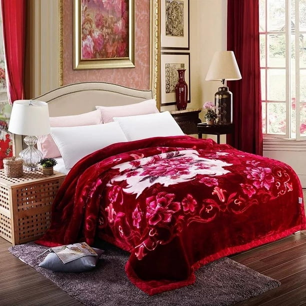 Heavy Korean Faux Mink Fleece Blanket, 2 Ply Reversible 520GSM Silky