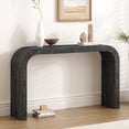 thumbnail image 2 of Noble House 52" Wood Console Table with Curved Edge, Natural Texture,Black, 2 of 10