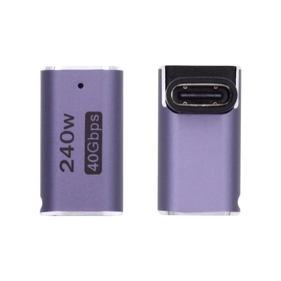 FVH USB4 Type C Female to Female 240W Power 40Gbps Data 8K Video Adapter Up Down Angled for NS Phone Laptop