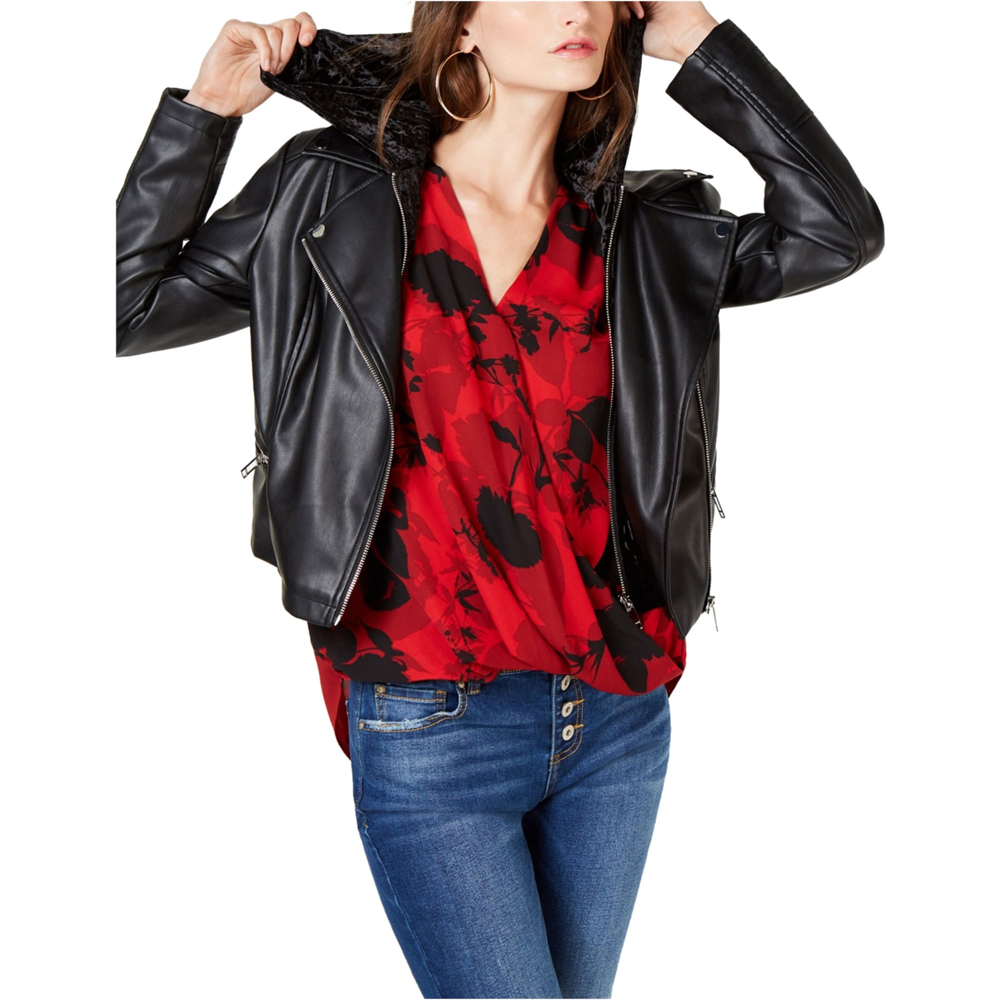 inc black leather jacket