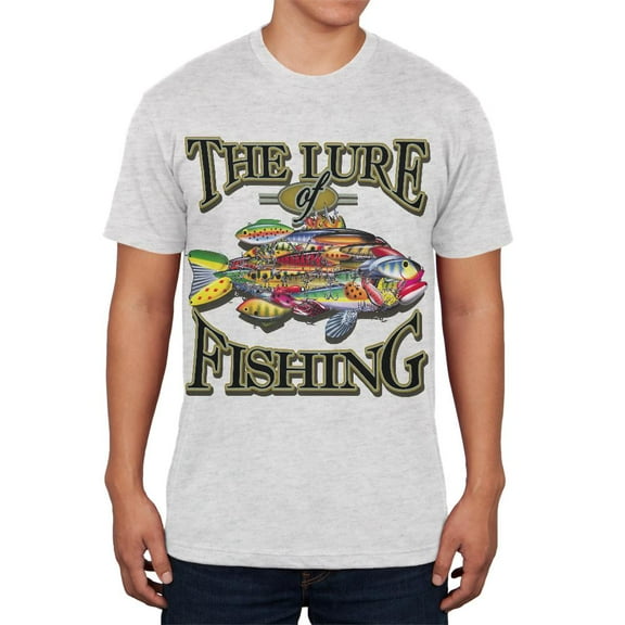 The Lures of Fishing Mens Soft T Shirt Heather White 2XL