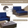 thumbnail image 2 of Pemberly Row Contemporary Patio Rattan Daybed Lounge in Navy, 2 of 8
