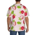 thumbnail image 3 of KLL Hand Drawn Strawberry Print Men's Shirt Short Sleeve Button Down Summer Cuba Beach Shirts- 3X-Large, 3 of 5