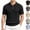 #01 Black, variant on Men's Knit Polo Shirts Short Sleeve Textured Stretchy Tops Old Money Style Casual Vintage Golf Shirts ,XXL,Black