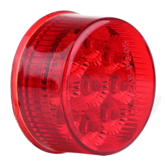 CCIYU Truck Side Marker Lamp Universal 10Pcs 2'' Red Round Sealed Waterproof 12V 9LED Side Marker Clearance Light Bulbs with Rubber Mounting Grommet and Pigtails