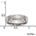 thumbnail image 6 of Stainless Steel Criss-Cross Design 6mm Brushed and Polished Band, Available in Multiple Sizes, 6 of 10