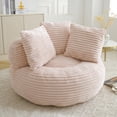 thumbnail image 2 of Leumius Lazy Sofa,Corduroy Fabric Oversized Bean Bag Sofa with High Back,Lounge Floor Sofa for Gaming,Reading Living Room Bedroom Office,Pink, 2 of 8
