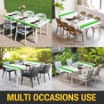 thumbnail image 5 of St. Patrick's Day Table Cloths for 5 Foot Rectangle Tables, Spring Lucky Hats Dogs Grass Striped Patio Waterproof Elastic Fitted Tablecloths, Washable Rectangular Table Cover for Camping, 5 of 8