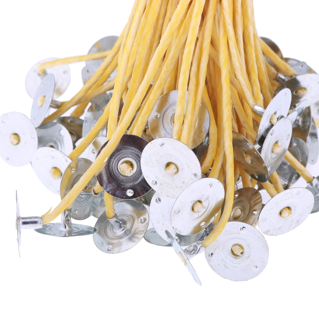 FVDPWYE 150 Pieces 20cm Beeswax Candle Wicks With Sustainers For DIY Candle Making