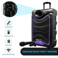 thumbnail image 4 of Dolphin 8-in Portable Bluetooth Party Speaker with Mic, Lights, FM Radio, USB, Rechargeable Battery, 4 of 11