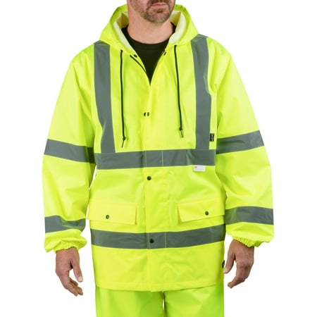 Men's Walls ANSI-3 Hi-Vis Rain Jacket (Best Waterproof Work Jacket)