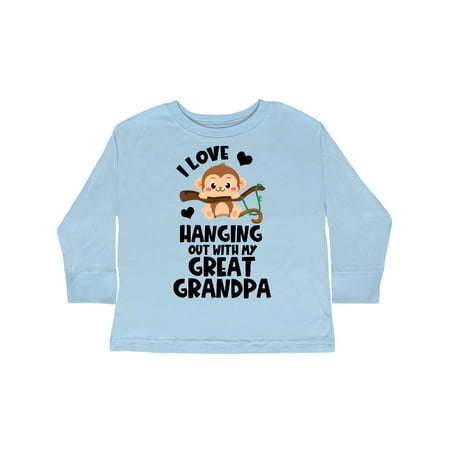 

Inktastic Monkey I Love Hanging out with My Great Grandpa Gift Toddler Boy or Toddler Girl Long Sleeve T-Shirt