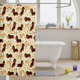 thumbnail image 3 of Manfei Kawaii Puppy Art Shower Curtain 72Wx78L, Spring Flower Bath Curtain, Cream Brown, 3 of 5