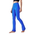 thumbnail image 1 of Pantalones deportivos de yoga: leggings acampanados de cintura alta, nailon y spandex, ropa deportiva elegante, cómodos y elásticos., 1 of 5
