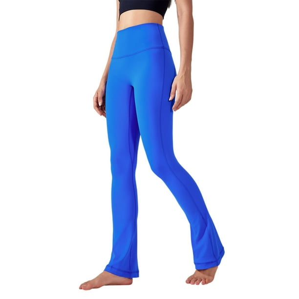 Pantalones deportivos de yoga: leggings acampanados de cintura alta, nailon y spandex, ropa deportiva elegante, cómodos y elásticos.