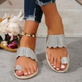 thumbnail image 2 of Hyknon Sandals for Women Summer Large Size Rhinestones With Flat Slippers Arch Support Comfortable Sandals, 2 of 5
