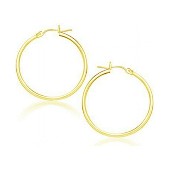 14k Yellow Gold Polished Hoop Earrings (20 mm)