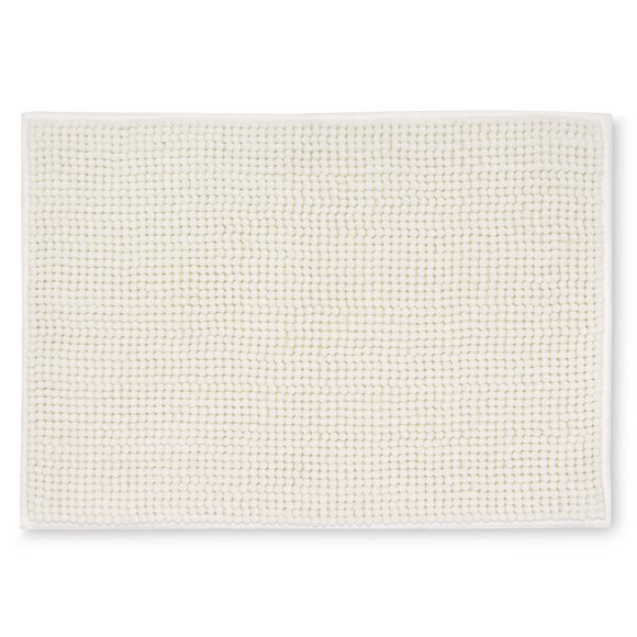 Mainstays Noodle White Bath Rug, 17" x 24"