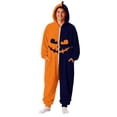 thumbnail image 3 of Basysin Halloween Pajamas Split Color Hooded Onesie Pajamas Soft Unisex Long Sleeve Jumpsuit Comfortable Cosplay Costume For Men And Women Halloween Costume Sleepwear, 3 of 8