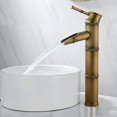 thumbnail image 2 of Bathroom Faucet - Waterfall Mixer Tap, Brass Waterfall Bathroom Sink Faucet, Antique Brass Mixer Tap Bamboo Mixer Tap, 2 Break Mouth JointsL, 2 of 4