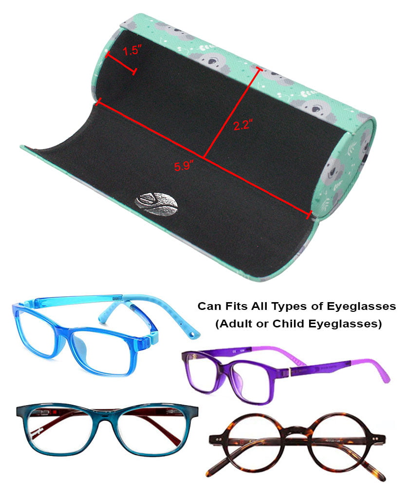 3 PACK JAVOedge Various Pattern Long Oval Hard Glasses Magnetic Closure Case 