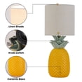 thumbnail image 3 of C Cattleya 16.25” Pineapple Ceramic Table Lamp with Linen Shade, Novelty Desk Lamp for Nightstand,Bedroom (Yellow and Green), 3 of 6