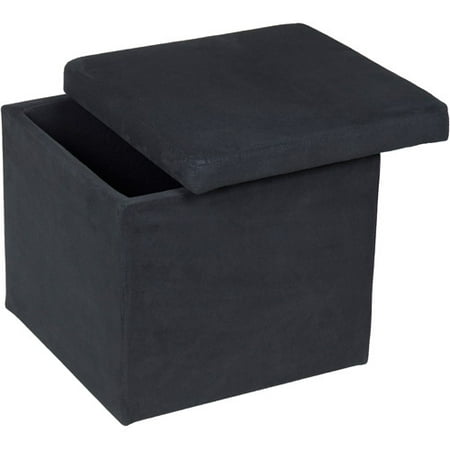Mainstays Square Storage Ottoman, Rich Black