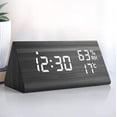 thumbnail image 4 of Despertador Despertador Digital, Con Led Nocturno, Fecha, Reloj Control Por Voz, Reloj Digital De Madera, Temperatura Interna, 3 Grupos De Alarma Ajustables, Para, 4 of 5