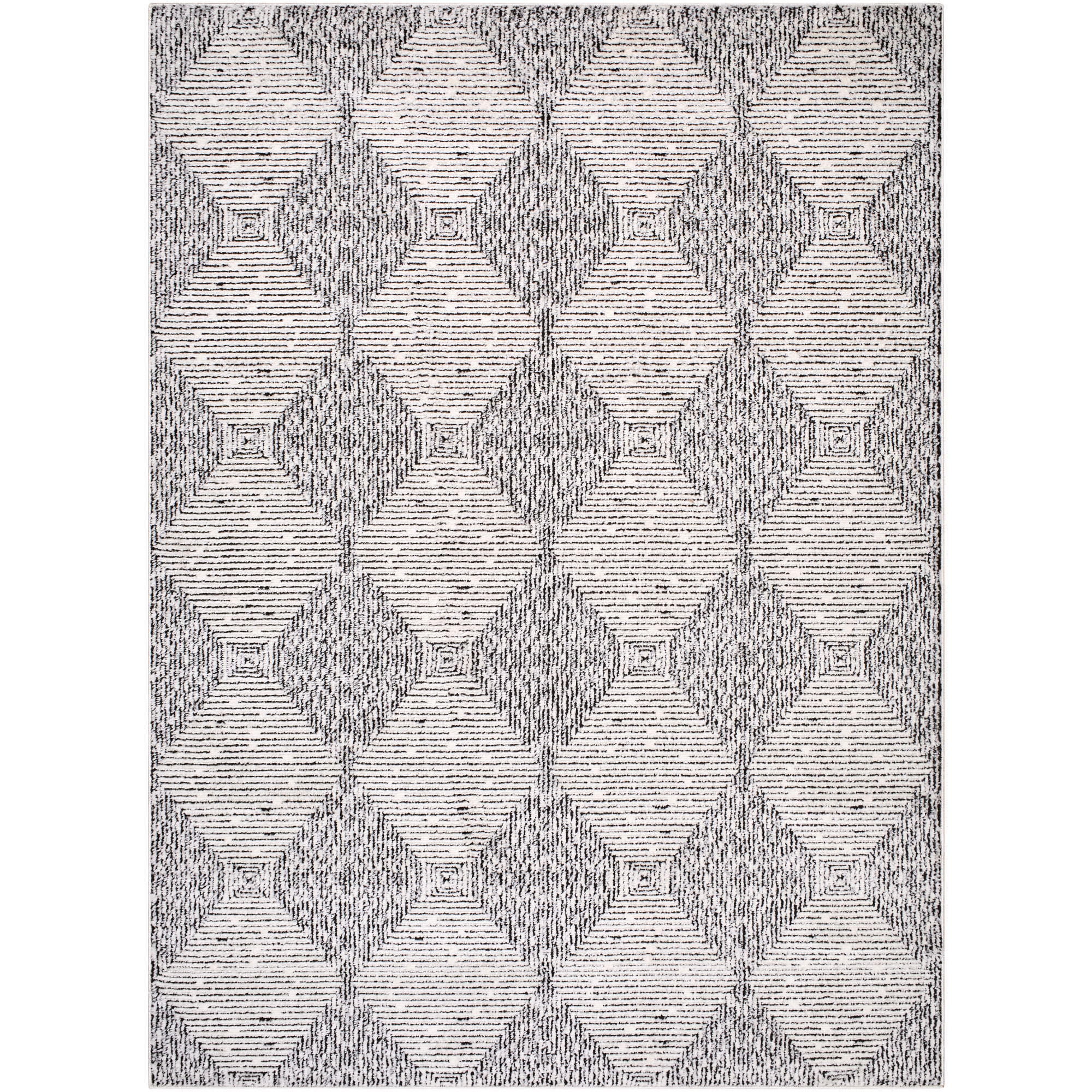 Artistic Wavers Freud Area Rug, 9'2" x 12', Black/Ivory