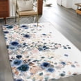 thumbnail image 2 of Area Rugs for Living Room Bedroom, Navy Blue Flowers 4'x6' Rug Washable Carpet Runner Indoor Outdoor, Spring Floral Elegant Pastoral Watercolor Non Slip Accent Floor Mats Rug for Kitchen, Office, 2 of 8